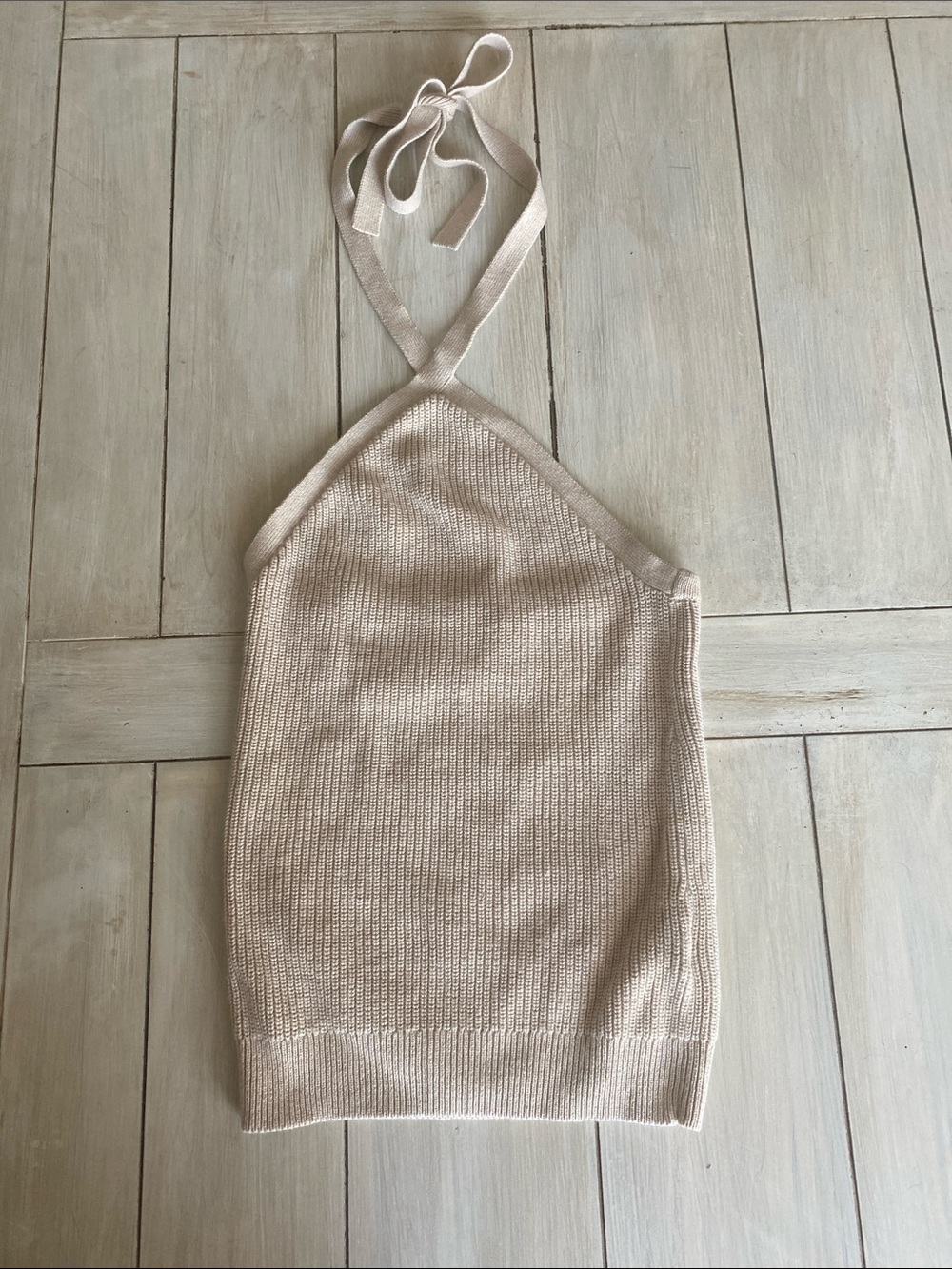 J Crew Tan Cotton Blend Halter Sweater Small